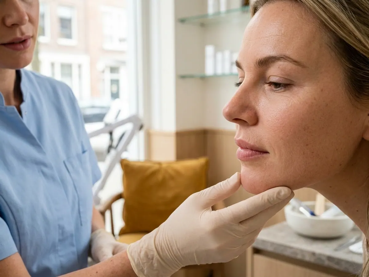 Gedetailleerde weergave van een verzorgde huid zonder storende fibromen of oneffenheden